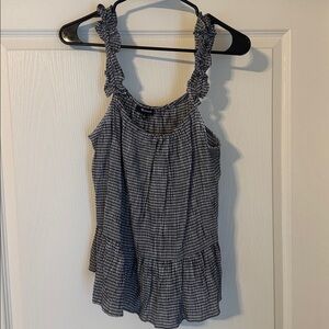 Madewell Black and White Gingham Tank Top